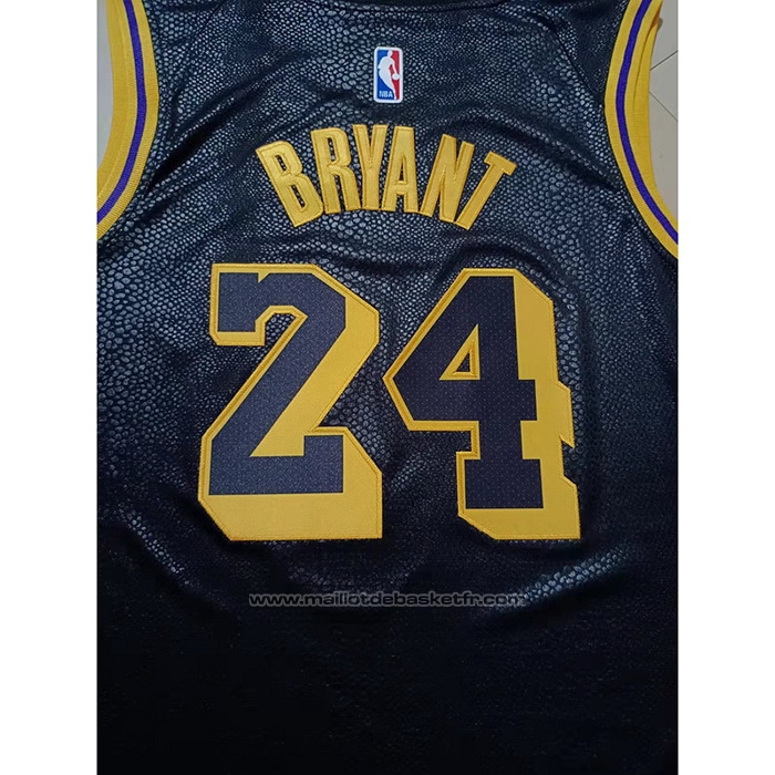 Maillot Los Angeles Lakers Kobe Bryant #8 24 Black Mamba Noir